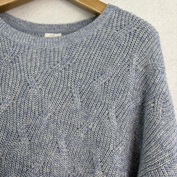 J Jill Sweater Women’s Sz XL Blue Cable Knit Pullover Boxy Oversized Sweater - Picture 3 of 6